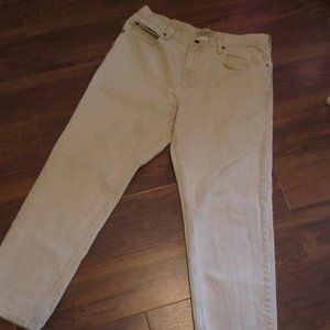 L.L. Bean Classic Fit Cream Cotton Jeans 36/30